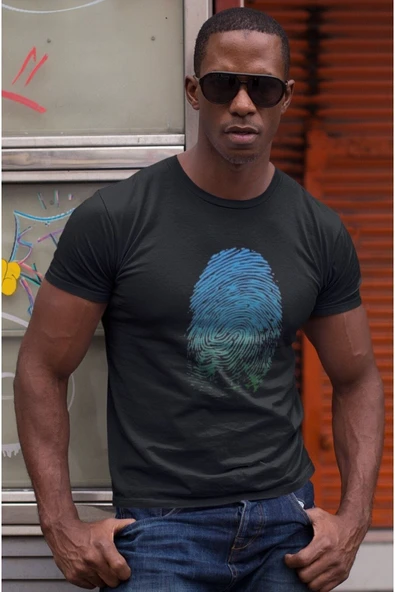 playbackmoda Owersize Parmakizi Tasarım Baskılı Tişört ürün görseli