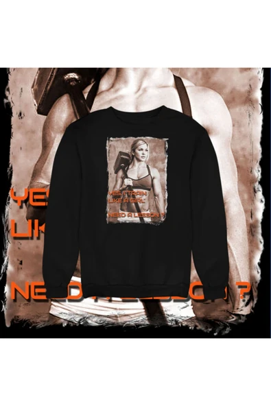 playbackmoda Akiki Tasarım Evet Bir Kız Gibi Çalışıyorum Ders İster Misin 2 Sweatshirt