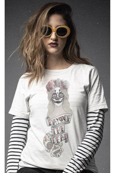playbackmoda Owersize Kadın Ilüstrsyon Çizim Tasarım Baskılı Tişört - 1
