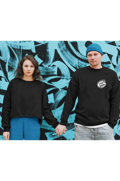 playbackmoda Akiki Tasarım - Love Inside, Siyah Sweatshirt, Ak10186 - Resim 2