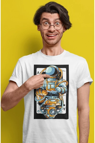 playbackmoda Owersize Uzay Astronot Ilüstrsyon Çizim Tasarım Baskılı Tişört ürün görseli