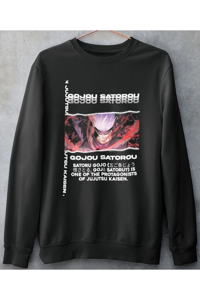 playbackmoda Akiki Tasarım, Gojo Satorou, Anime - Manga, Siyah Sweatshirt, S Beden ürün görseli
