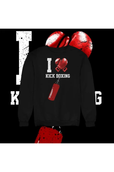 playbackmoda Akiki Tasarım I Love Kick Boxing Sweatshirt ürün görseli