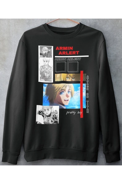 playbackmoda Akiki Tasarım, Armin Arlert, Anime - Manga, Siyah Sweatshirt, Xl Beden - 1