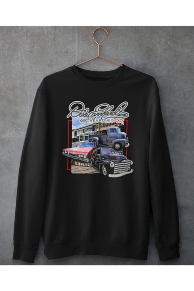playbackmoda Akiki Tasarım - Chevrolet Klasik Arabalar ,siyah Sweatshirt Ak10103 - 1