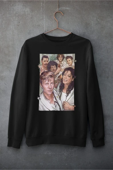 playbackmoda Nostaljik Rock ve Pop Yıldızları, Siyah Sweatshirt ürün görseli