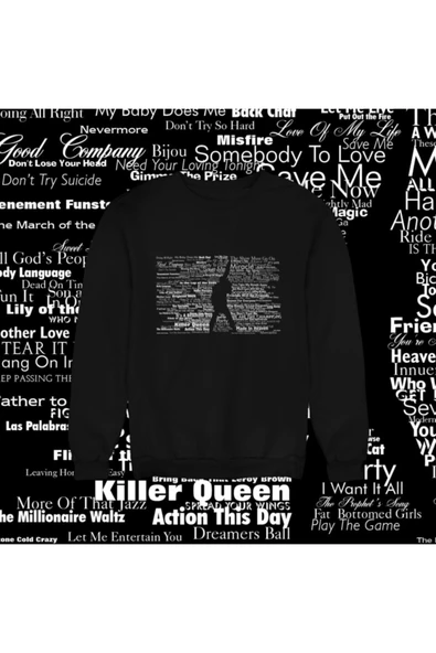 playbackmoda Akiki Tasarım Queen Best Of Ilüstrasyon Sweatshirt