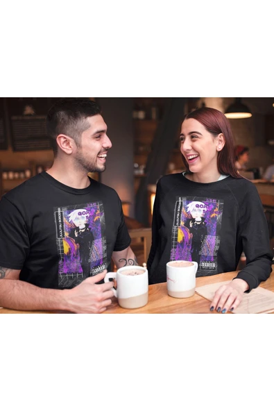 playbackmoda Akiki Tasarım, Gojo Saturo, Anime - Manga, Siyah Sweatshirt, S Beden - Resim 2