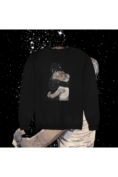 playbackmoda Akiki Tasarım Dijital Sanat Galaksidekki En Yalnız Kız Sweatshirt ürün görseli