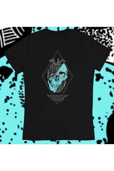 playbackmoda Owersize Kurukafa Ilüstrsyon Çizim Tasarım Baskılı Tişört ürün görseli