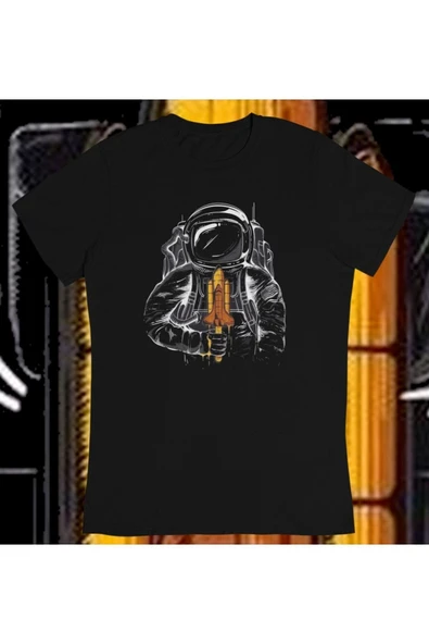 playbackmoda Owersize Astronot Ilüstrsyon Çizim Tasarım Baskılı Tişört ürün görseli