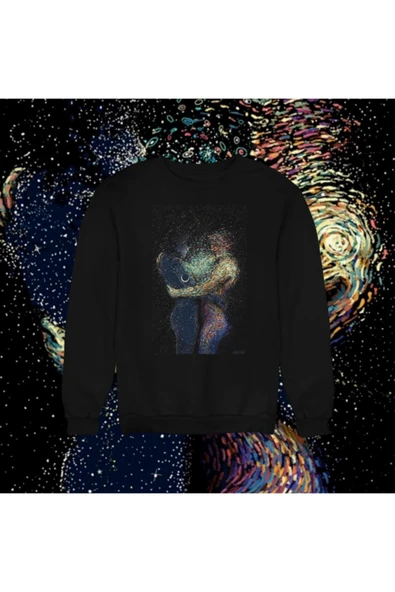 playbackmoda Akiki Tasarım Galaktik Aşk Ilüstrasyon Sweatshirt