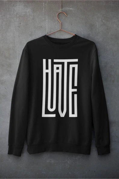 playbackmoda Akiki Tasarım Dual Yazı - Hate-love 2 Sweatshirt