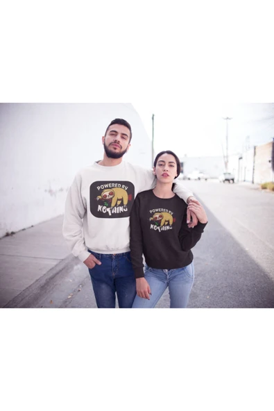 playbackmoda Akiki Tasarım Süper Esprili - Powered By Nothing Sweatshirt - Resim 2