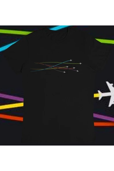 playbackmoda Owersize Minimal Uçak Logo Tasarım Baskılı Tişört ürün görseli