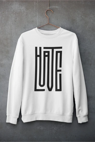 playbackmoda Akiki Tasarım Dual Yazı - Hate-love Sweatshirt ürün görseli