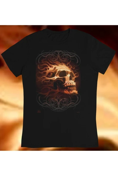 playbackmoda Owersize Kurukafa Ilüstrsyon Çizim Tasarım Baskılı Tişört ürün görseli