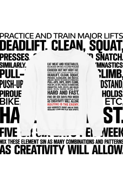 playbackmoda Akiki Tasarım Sportif Motivasyon - Rutinden Uzak Dur Sweatshirt ürün görseli