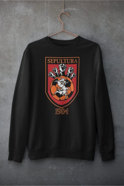 playbackmoda Akiki Tasarım - Sepultura 1984, Siyah Sweatshirt, Ak10203