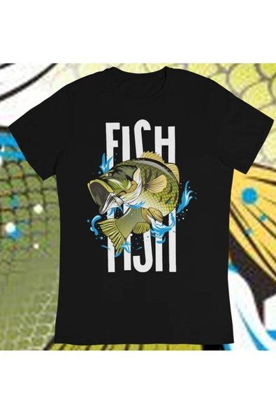playbackmoda Owersize Balıkçılık Deniz Tasarım Baskılı Tişört - Resim 2