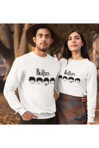 playbackmoda The Beatles Siluet Beyaz Sweatshirt Ak10201 - Resim 2