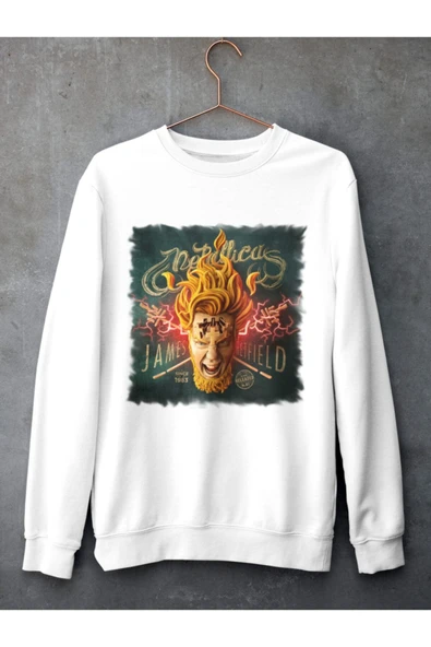 playbackmoda Akiki Tasarım - Eşsiz Metallica, James Hetfield Özel Çalışma, Beyaz Sweatshirt, Ak10209 ürün görseli