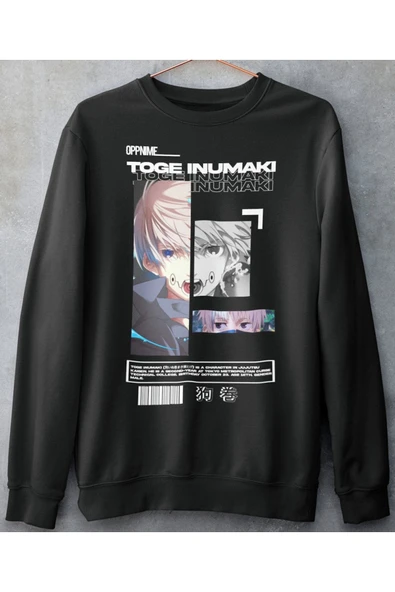 playbackmoda Akiki Tasarım, Toge Inumaki, Anime - Manga, Siyah Sweatshirt, M Beden - 1