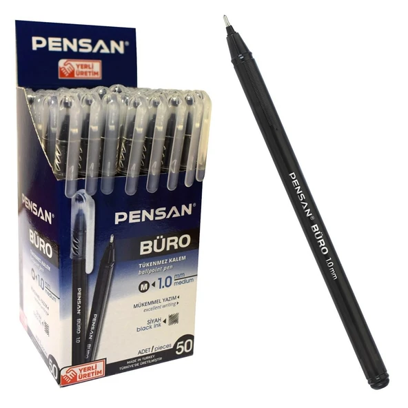 Pensan Tükenmez Kalem Büro 1.0 MM Siyah 50 Li 2270 - Resim 3
