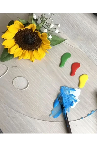 Şeffaf Pleksi Resim Boya Paleti (20x30 cm) -Yağlı Boya Paleti Guaj Akrilik Boyama Paleti - 4