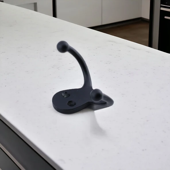 Kanca Askı Siyah Dolap Askılık Askılığı Duvar Vestiyer Banyo Mutfak Elbise Kıyafet Askısı Portmanto - 3