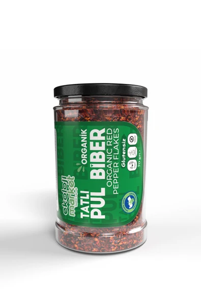 Ekoloji Market Organik Glutensiz Kavanoz Pul Biber- Tatlı 70 gr