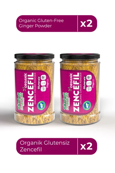 Ekoloji Market Organik Glutensiz Zencefil 70 Gr x2 / Organic Gluten-Free Ginger 70 Gr x2