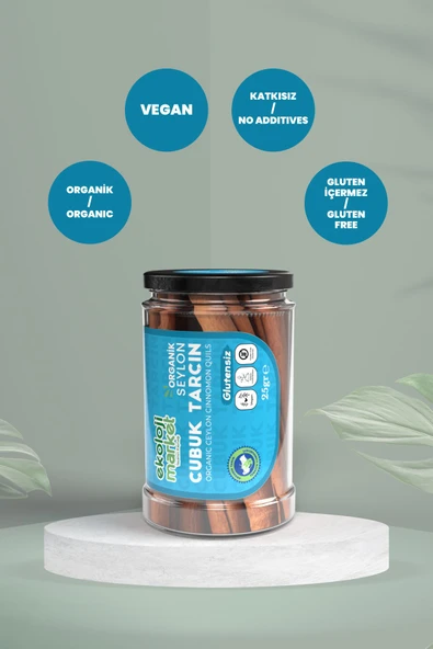 Ekoloji Market Organik Glutensiz Seylon Çubuk Tarçın 25 gr / Organic Gluten-free Ceylon Cinnamon Quils 25 gr - Resim 3