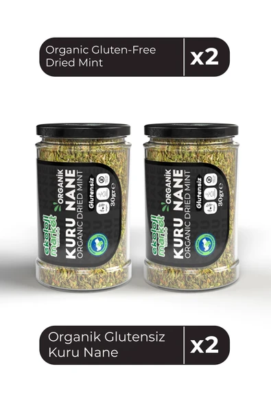 Ekoloji Market Organik Glutensiz Kuru Nane 30 Gr x2 / Organic Gluten-Free Dried Mint 30 Gr x2