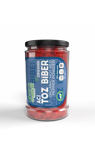Ekoloji Market Organik Glutensiz Kavanoz Toz Biber- Acı 80 gr