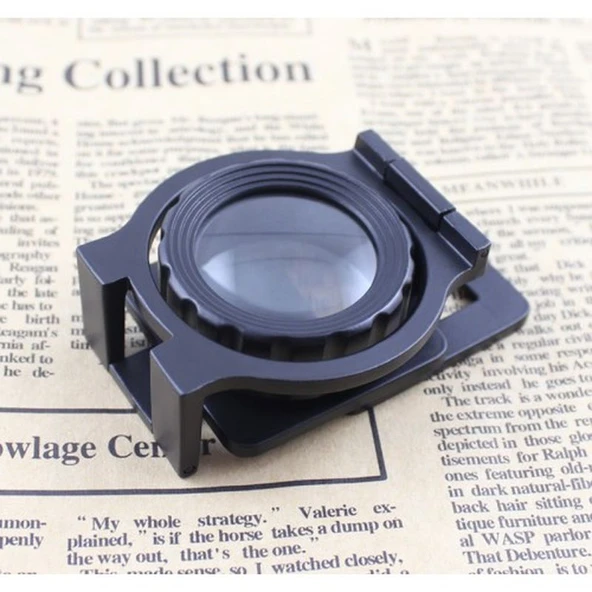 Tekstilciler Için  Kumaş Kontrolü Büyüteç Katlanan Metal 15X Büyütme - Resim 4