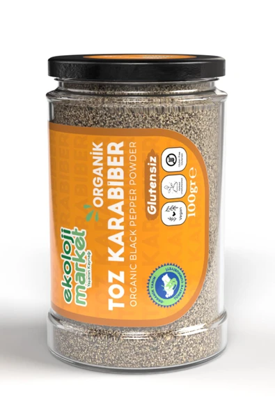 Ekoloji Market Organik Glutensiz Toz Karabiber 100 gr / Organic Gluten-free Black Pepper Powder 100 gr - 4