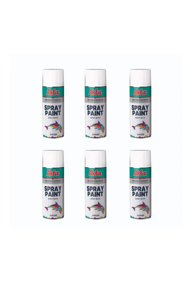Akfix Sprey Boya Akrilik 400 ml. Ral 3020 Parlak Kırmızı (6 Adet) Paket