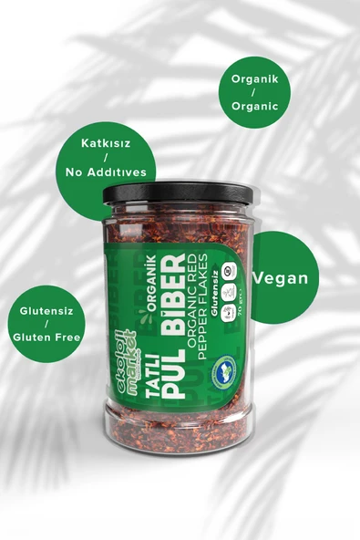 Ekoloji Market Organik Glutensiz Kavanoz Pul Biber- Tatlı 70 gr - 2