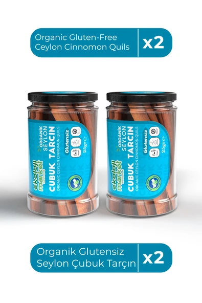 Ekoloji Market Organik Glutensiz Seylon Çubuk Tarçın 25 Gr x2 / Organic Gluten-Free Ceylon Cinnamon Quils 25 Gr x2