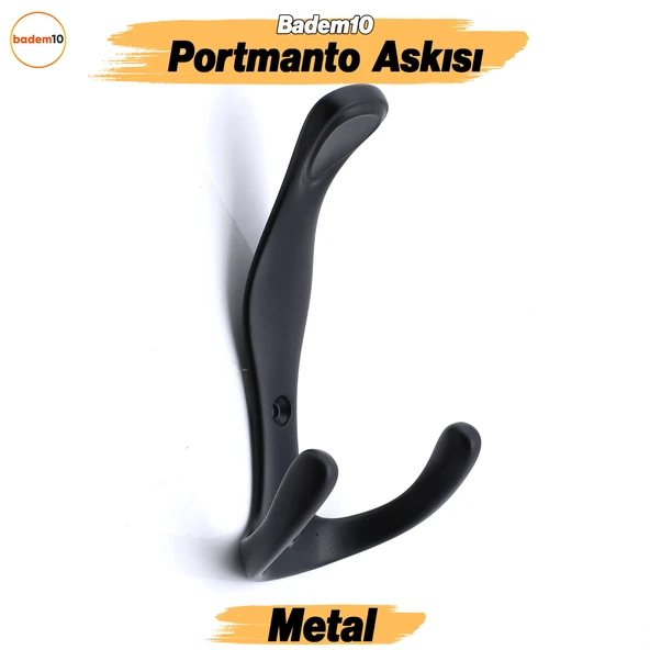 Asya Portmanto Askı Siyah Dolap Askılık Askılığı Duvar Vestiyer Banyo Mutfak Elbise Kıyafet Askısı