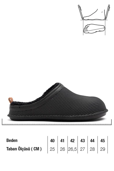 Gezer 12464 Eva İçi Kürklü Islak Zemin Erkek Kışlık Ev Bahçe Sokak İş Terliği - Resim 7