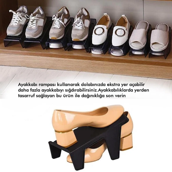 OG03 - Ayakkabı Rampası |Ayakkabı İstifleme İçin Uygun, Dolap İçi Organizer - 3