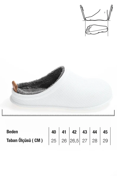 Gezer 12464 Eva İçi Kürklü Islak Zemin Erkek Kışlık Ev Bahçe Sokak İş Terliği - Resim 8