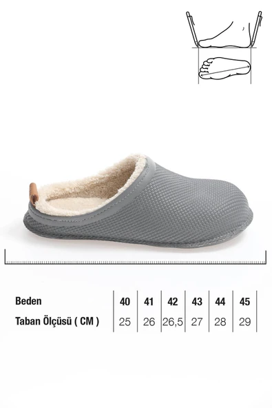 Gezer 12464 Eva İçi Kürklü Islak Zemin Erkek Kışlık Ev Bahçe Sokak İş Terliği - Resim 10