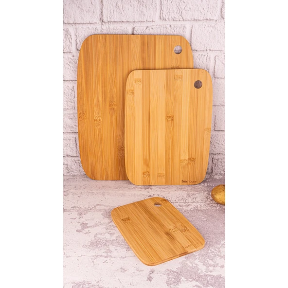 BAMBUM B5104 TEDİ 3LÜ KESME TAHTASI BAMBU - 4