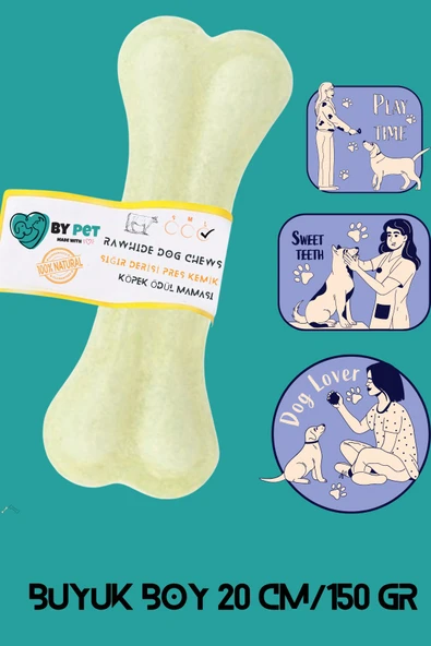 BYPET Naturel Sığır Derisi Köpek Pres Ödül Kemiği ,