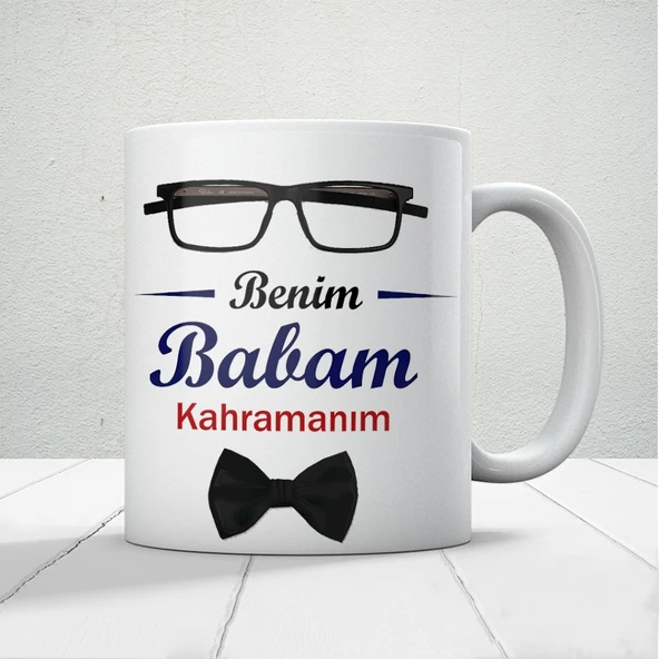 Benim Babam Kahramanım Babalar Günü Baskılı Kupa Bardak Kahve Kupa Bardak