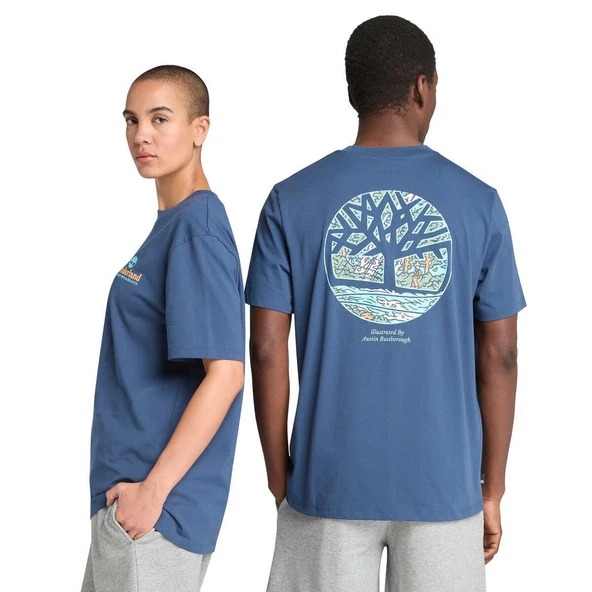 Timberland Illustrated Tree Logo Back Graphic Tee Erkek Tişört TB0A6DG52881 - 4