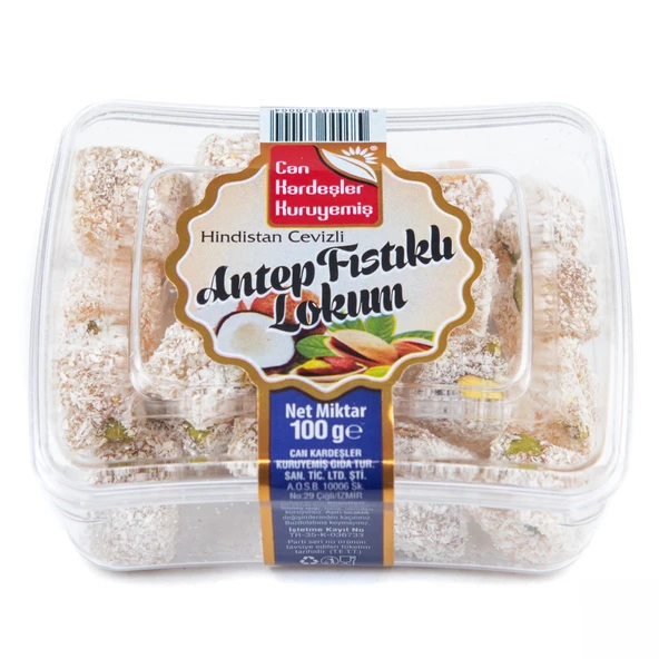 Hindistan Cevizli Antep Fıstıklı Mini Lokum (100 g)